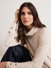 Phase Eight Natural Jennie Oatmeal Eyelet Snuggle Top - Image 5 of 7