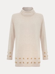 Phase Eight Natural Jennie Oatmeal Eyelet Snuggle Top - Image 7 of 7
