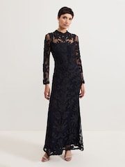 Phase Eight Blue Geneve Tapework Maxi Dress - Image 1 of 7