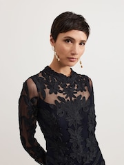 Phase Eight Blue Geneve Tapework Maxi Dress - Image 4 of 7