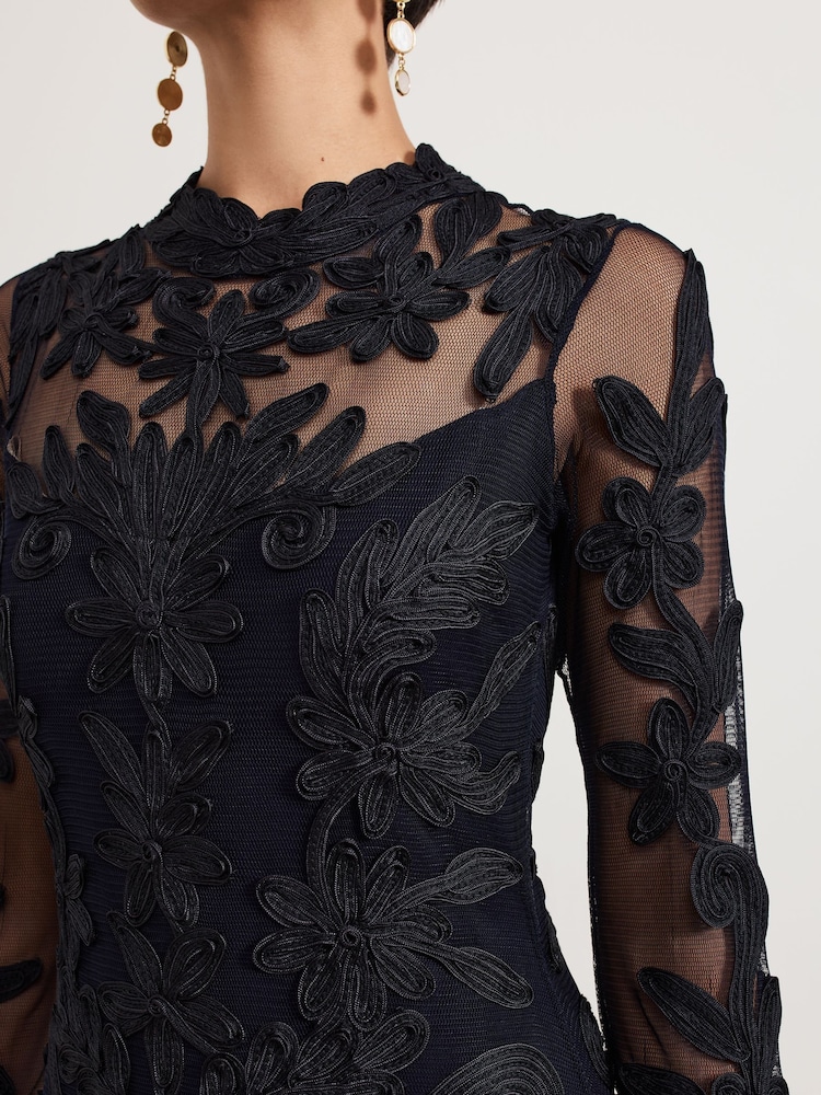 Buy Phase Eight Blue Geneve Tapework Maxi Dress from Next Oman