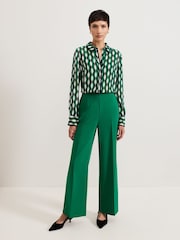 Phase Eight Green Aubrielle Full Length Wide Leg Trousers - Image 1 of 1