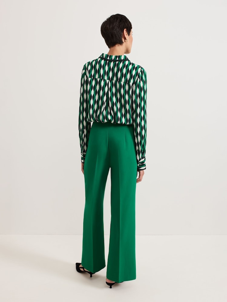 Phase Eight Green Aubrielle Full Length Wide Leg Trousers - Image 2 of 7