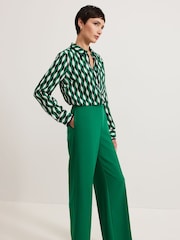 Phase Eight Green Aubrielle Full Length Wide Leg Trousers - Image 5 of 7