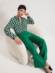 Phase Eight Green Aubrielle Full Length Wide Leg Trousers - Image 6 of 7
