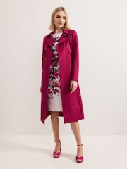 Phase Eight Pink Cheryl Long Fitted Trench Coat - Image 2 of 7