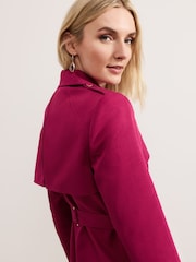 Phase Eight Pink Cheryl Long Fitted Trench Coat - Image 5 of 7