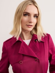 Phase Eight Pink Cheryl Long Fitted Trench Coat - Image 6 of 7