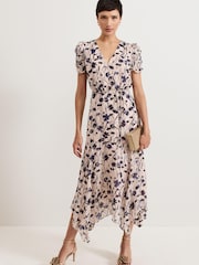 Phase Eight Natural Verity Filcoupe Floral Print Dress - Image 1 of 7