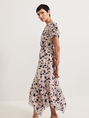 Phase Eight Natural Verity Filcoupe Floral Print Dress - Image 3 of 7