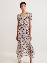 Phase Eight Natural Verity Filcoupe Floral Print Dress - Image 6 of 7