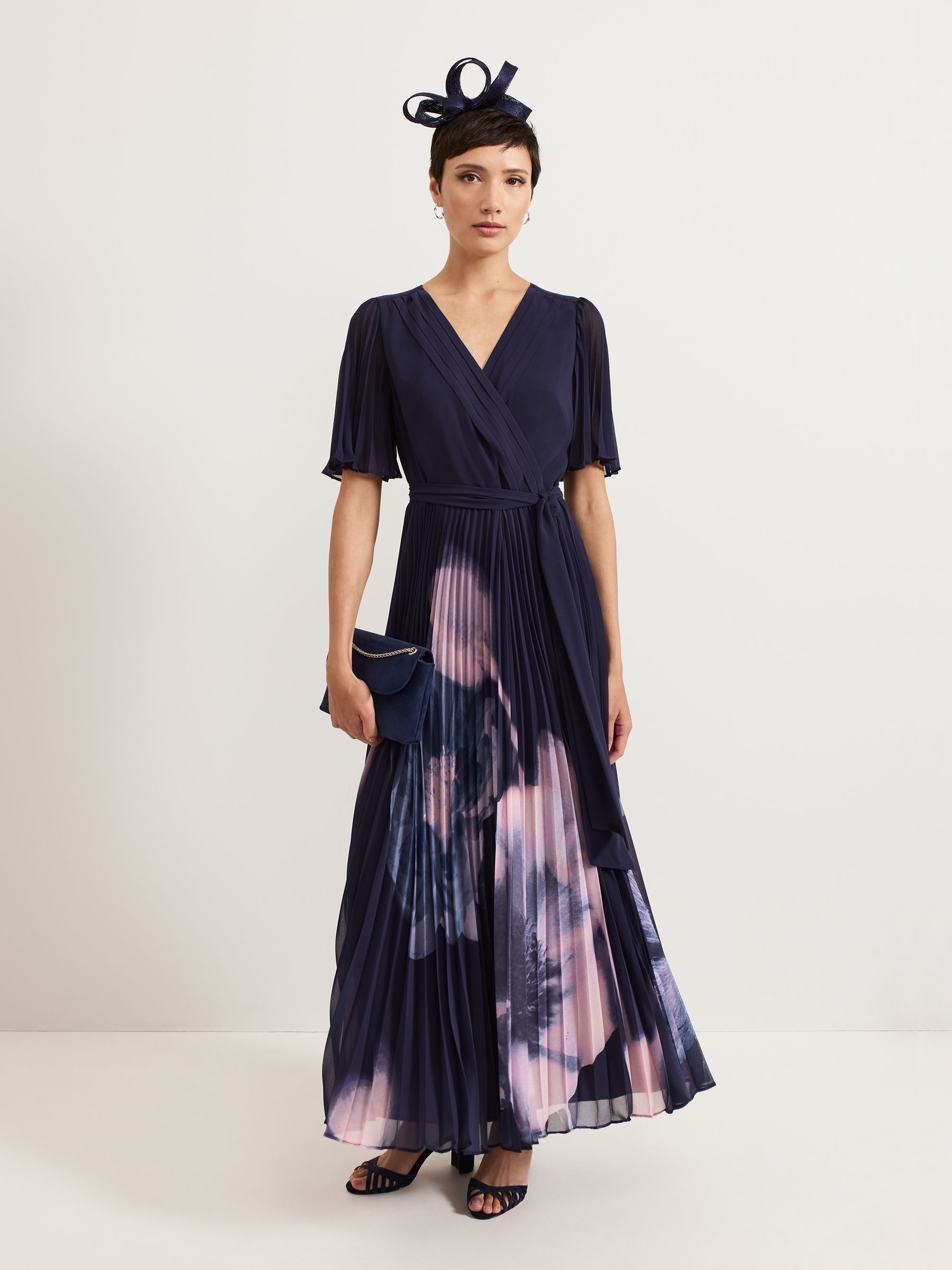 【関税込】PhaseEight ワンピース☆Blue Petite Abigail Printed Buy Phase Eight Blue Abigail Printed Pleat Maxi Dress from