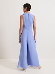 Phase Eight Blue Lucie Tie Neck Jumpsuit - Image 2 of 7