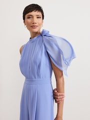 Phase Eight Blue Lucie Tie Neck Jumpsuit - Image 4 of 7
