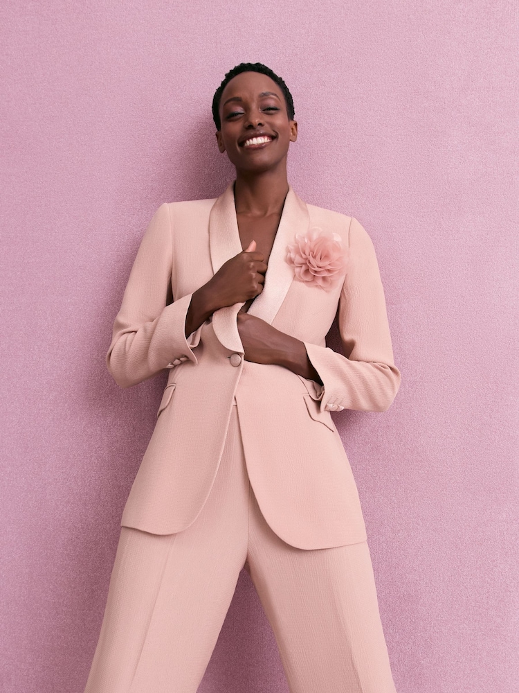 Phase Eight Pink Jorja Peach Textured Suit Jacket - Image 2 of 8