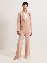 Phase Eight Pink Jorja Peach Textured Suit Jacket - Image 4 of 8