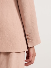 Phase Eight Pink Jorja Peach Textured Suit Jacket - Image 7 of 8