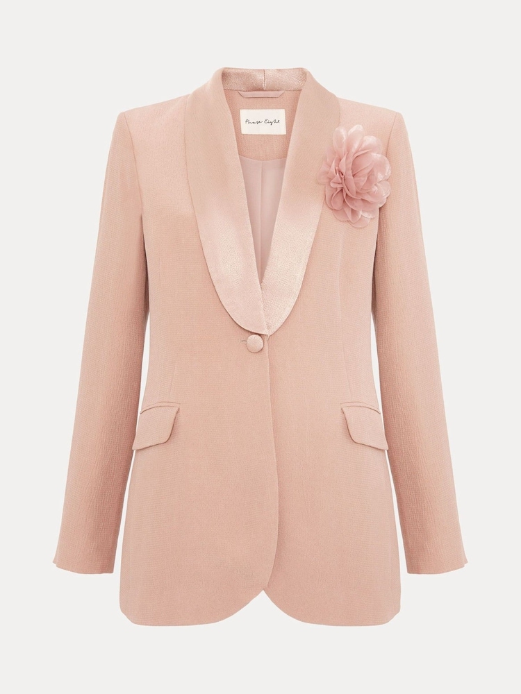 Phase Eight Pink Jorja Peach Textured Suit Jacket - Image 8 of 8