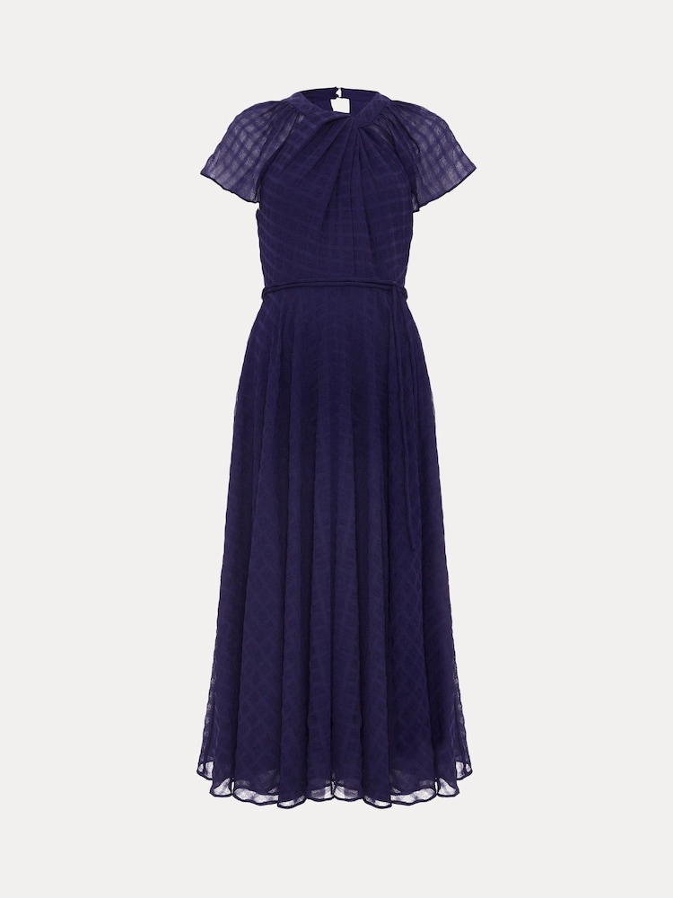 Phase Eight Blue Gwen Textured Twist Neck Dress - Image 7 of 7 Phase Eight Blue Gwen Textured Twist Neck Dress - Image 7 of 7