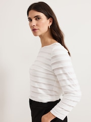 Phase Eight Indy Stripe Frill Texture Top - Imagen 5 de 6