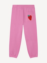Stella McCartney Kids Pink Strawberry Logo Pocket Detail Joggers - Image 2 of 2