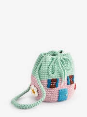 Stella McCartney Kids Green Crochet House Bucket Bag - Image 3 of 6