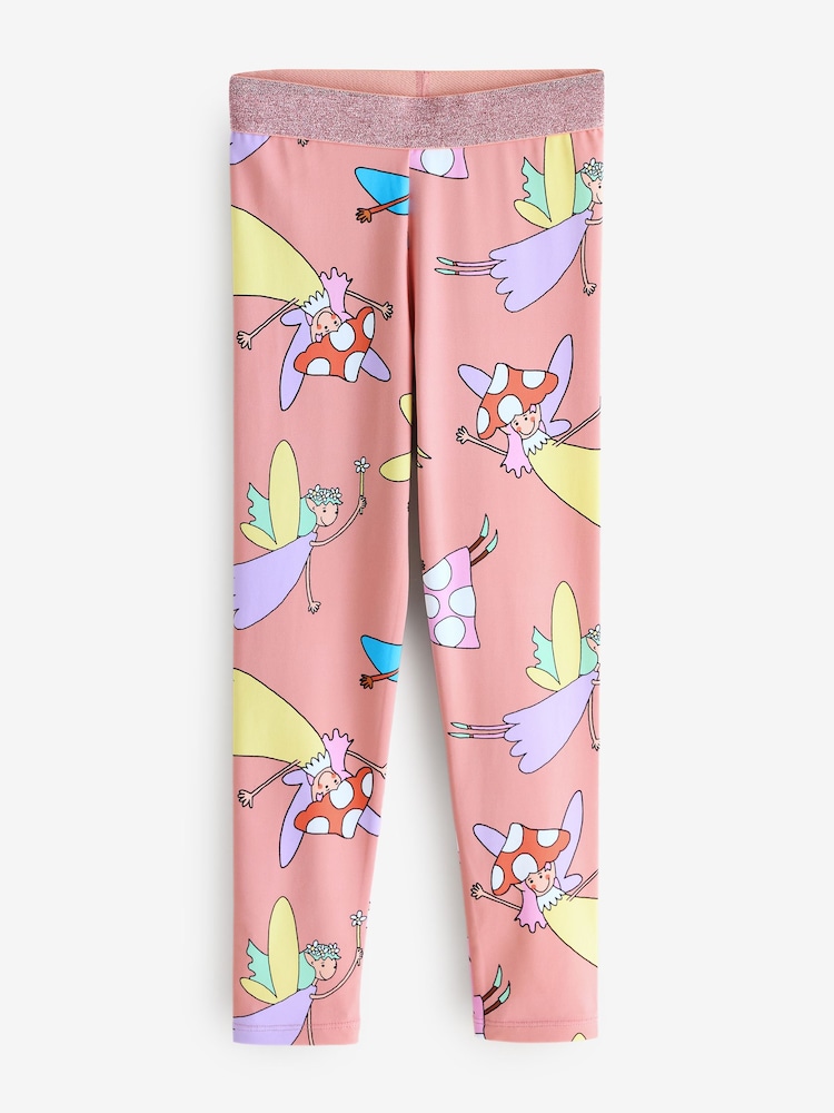 Stella McCartney Kids Pink Fairy All Over Print Leggings With Glitter Waistband - Image 1 of 1