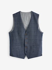 Skopes Blue Tailored Fit Jeremiah Checked Waistcoat - Image 3 of 4