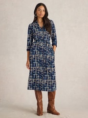 White Stuff Blue Annie Jersey Shirt Dress - Image 1 of 6