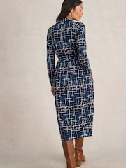 White Stuff Blue Annie Jersey Shirt Dress - Image 2 of 6