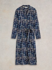 White Stuff Blue Annie Jersey Shirt Dress - Image 5 of 6