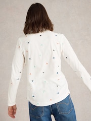 White Stuff White Annie Embroidered Jersey Shirt - Image 2 of 6