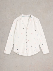 White Stuff White Annie Embroidered Jersey Shirt - Image 5 of 6