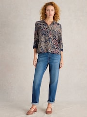 White Stuff Blue Sophie 100% Organic Cotton Shirt - Image 2 of 6