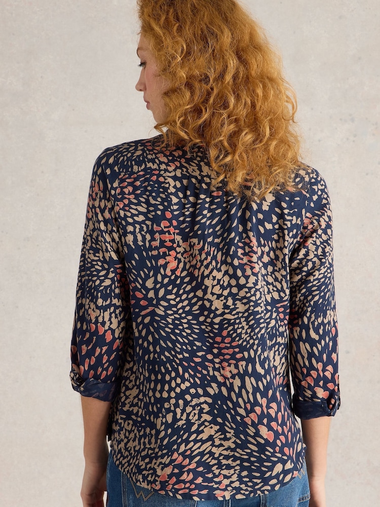 White Stuff Blue Sophie 100% Organic Cotton Shirt - Image 3 of 6