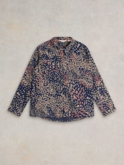 White Stuff Blue Sophie 100% Organic Cotton Shirt - Image 5 of 6