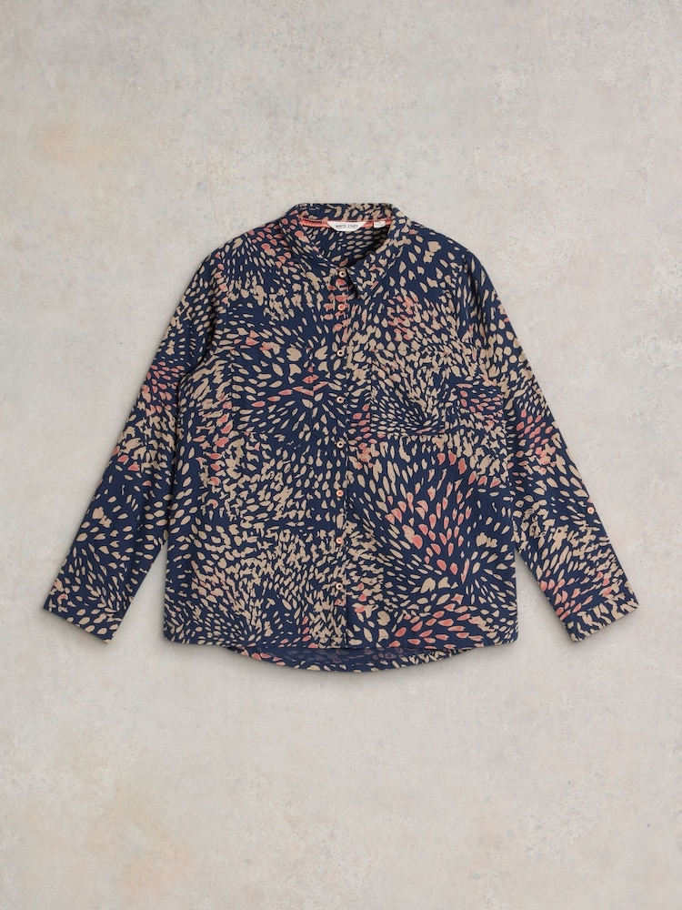 White Stuff Blue Sophie 100% Organic Cotton Shirt - Image 5 of 6