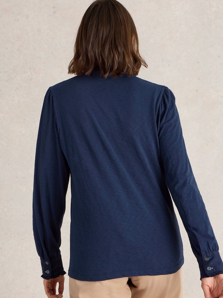 White Stuff Blue Jessica Cotton Shirt - Image 2 of 6