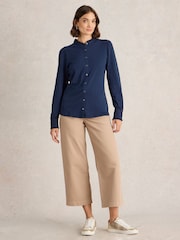 White Stuff Blue Jessica Cotton Shirt - Image 3 of 6