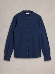 White Stuff Blue Jessica Cotton Shirt - Image 5 of 6