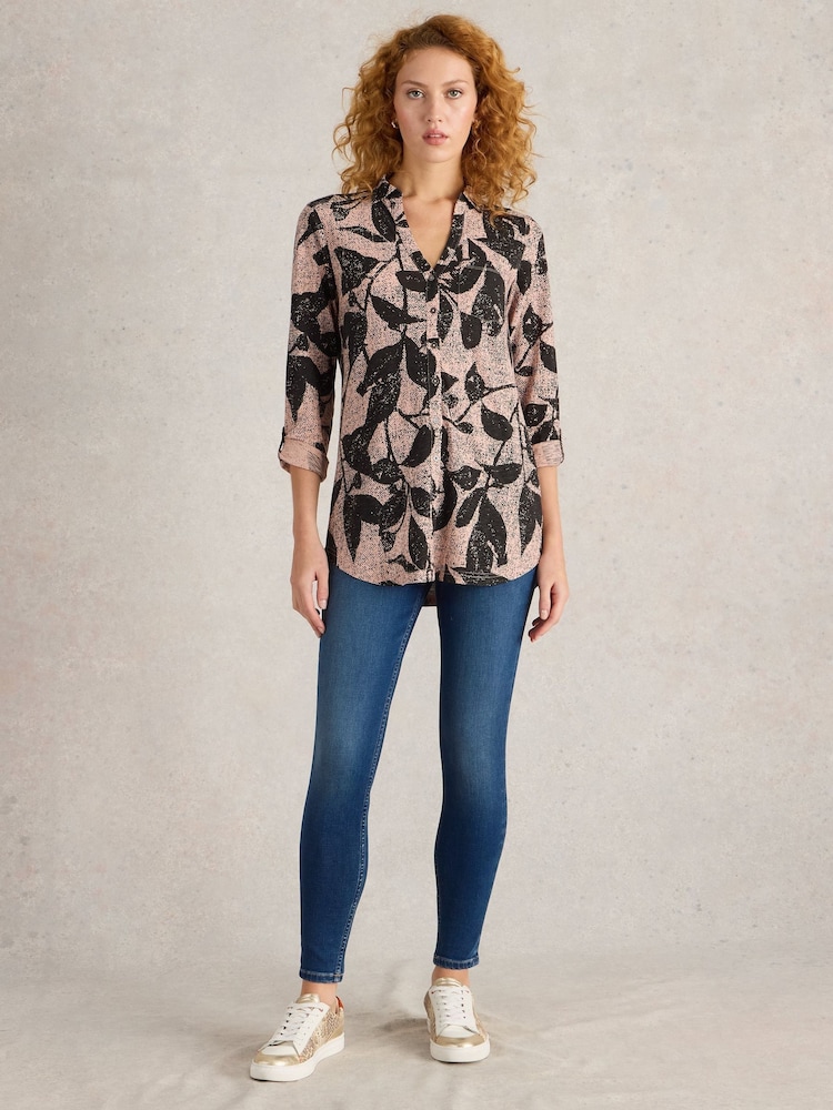 White Stuff Pink Annie Longline 100% Cotton Shirt - Image 1 of 6