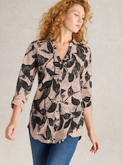 White Stuff Pink Annie Longline 100% Cotton Shirt - Image 3 of 6