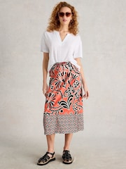 White Stuff Pink Elle Linen Blend Skirt - Image 1 of 6