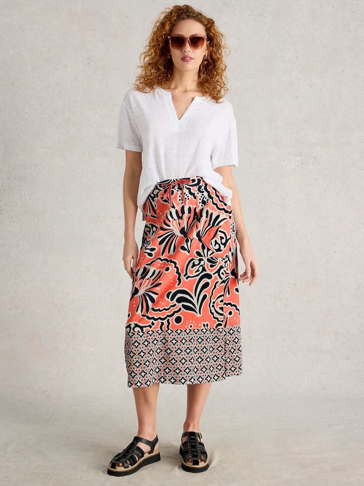 White Stuff Pink Elle Linen Blend Skirt - Image 1 of 6