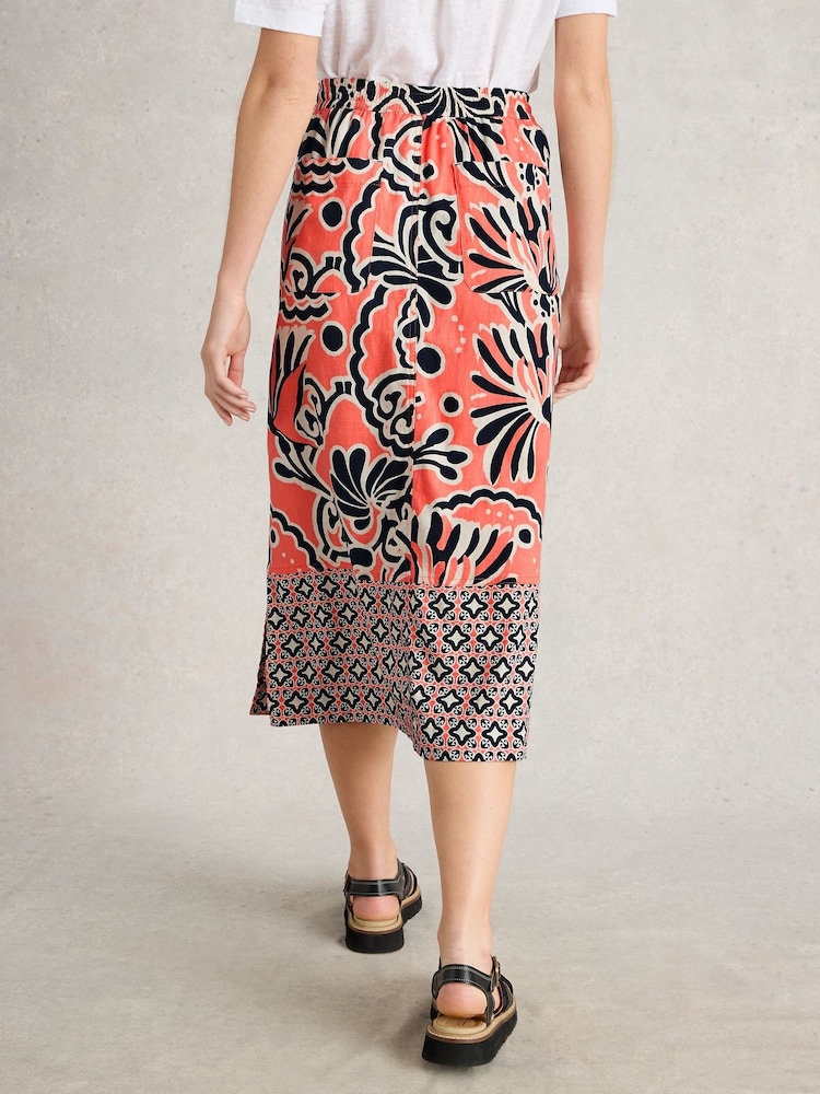 White Stuff Pink Elle Linen Blend Skirt - Image 2 of 6