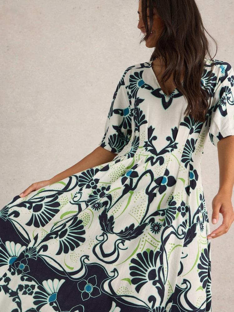 White Stuff White Kate Linen Blend Dress - Image 4 of 6