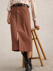 White Stuff Brown Maren Midi Skirt - Image 1 of 6