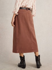 White Stuff Brown Maren Midi Skirt - Image 2 of 6