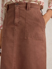 White Stuff Brown Maren Midi Skirt - Image 4 of 6