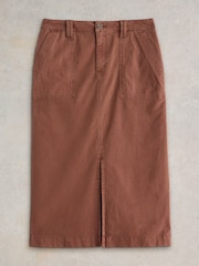 White Stuff Brown Maren Midi Skirt - Image 5 of 6